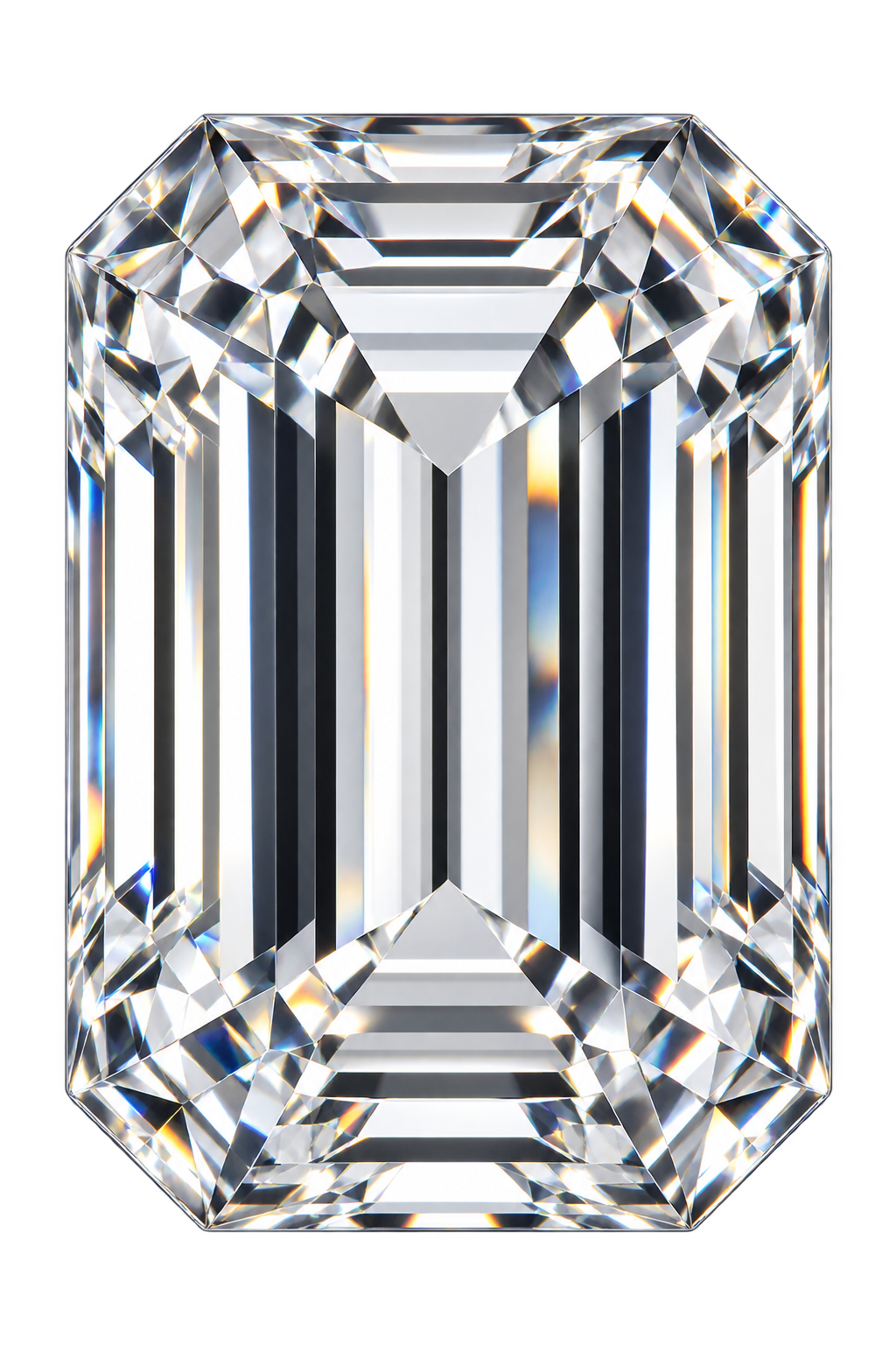 Emerald cut natural diamond